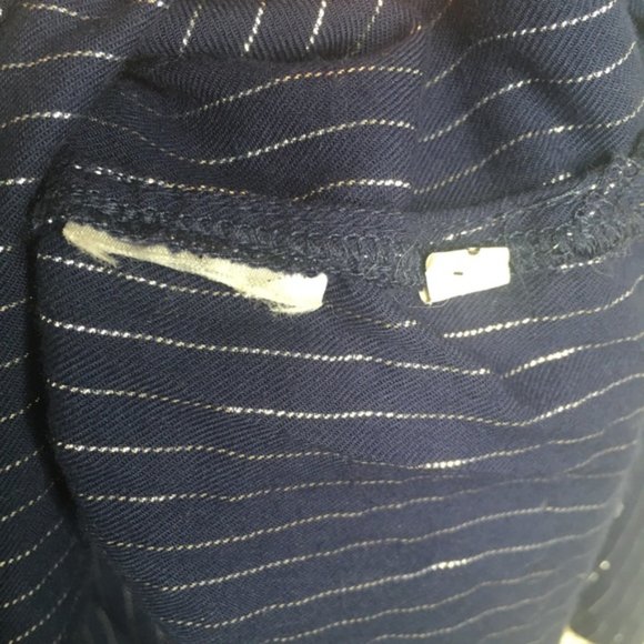 Old Navy Size Medium Navy Silver Thread Striped Swing Blouse - Picture 5 of 7